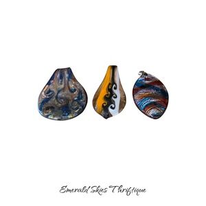 Vintage glass pendant slides multicolor maurano style free shipping